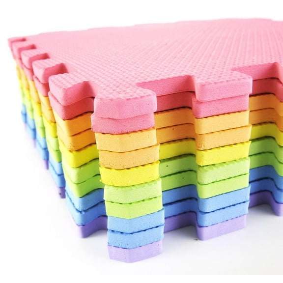 Foam Puzzle Mat 10 12"x12" Connectable Pieces