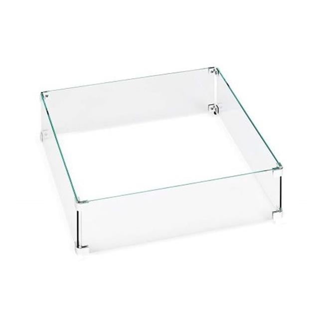Clear Tempered Glass Square Fire Pit Wind Screen