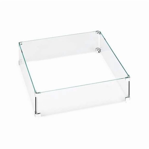 AZ Patio Heaters AWS-SQ22 22 x 22 in. Square Glass Wind Screen, Clear