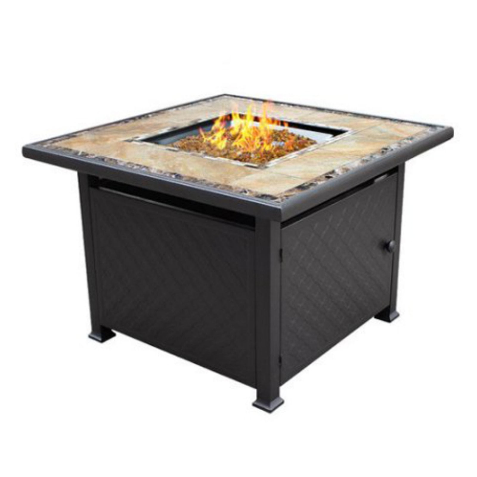 Bronze Square Tile Top Gas Fire Pit Table