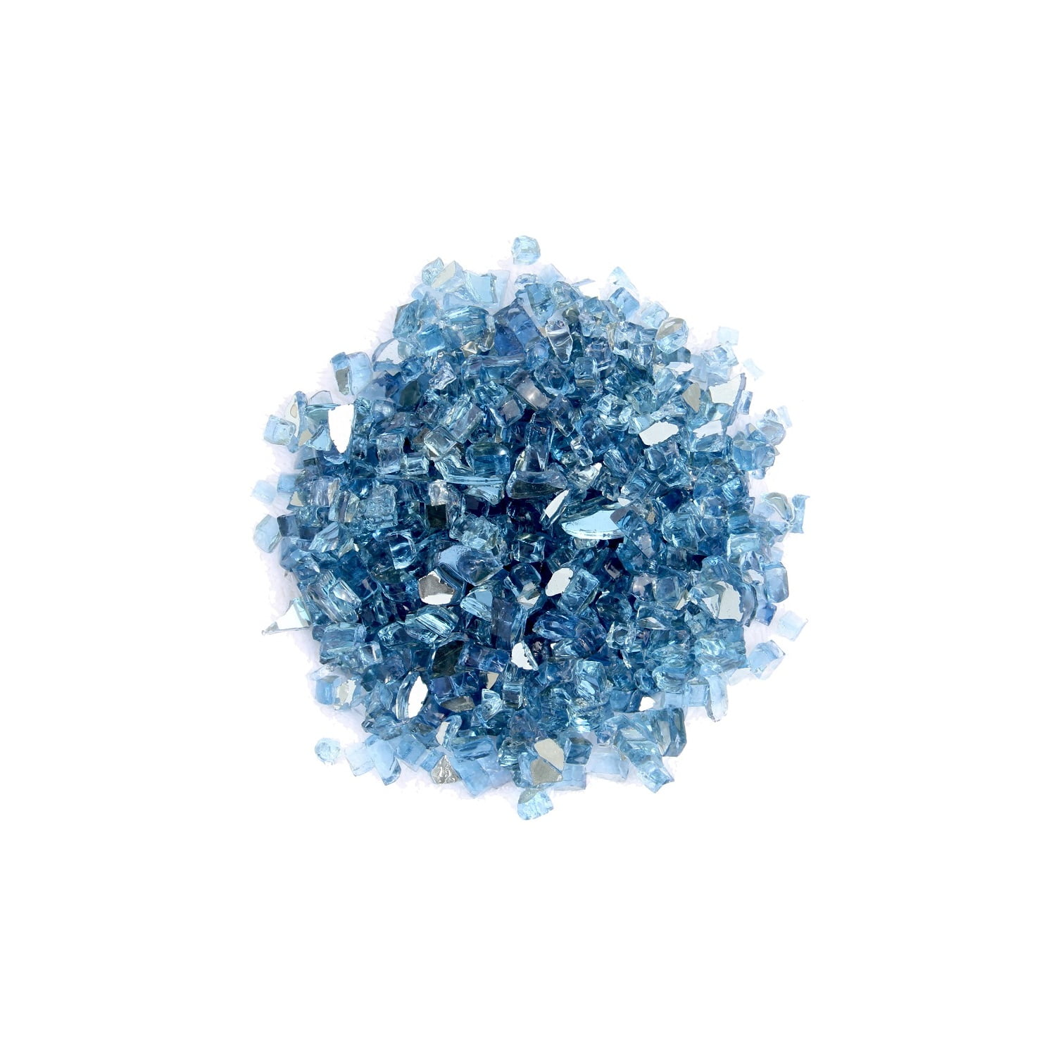 Sky Blue Reflective Fire Pit Glass, 10 lbs