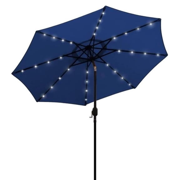 AZ Patio Heaters Solar Market Umbrella with LED Lights in Blue