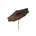 thumbnail image 1 of AZ Patio Heaters Solar Market Umbrella with LED Lights in Tan with Base, 1 of 10