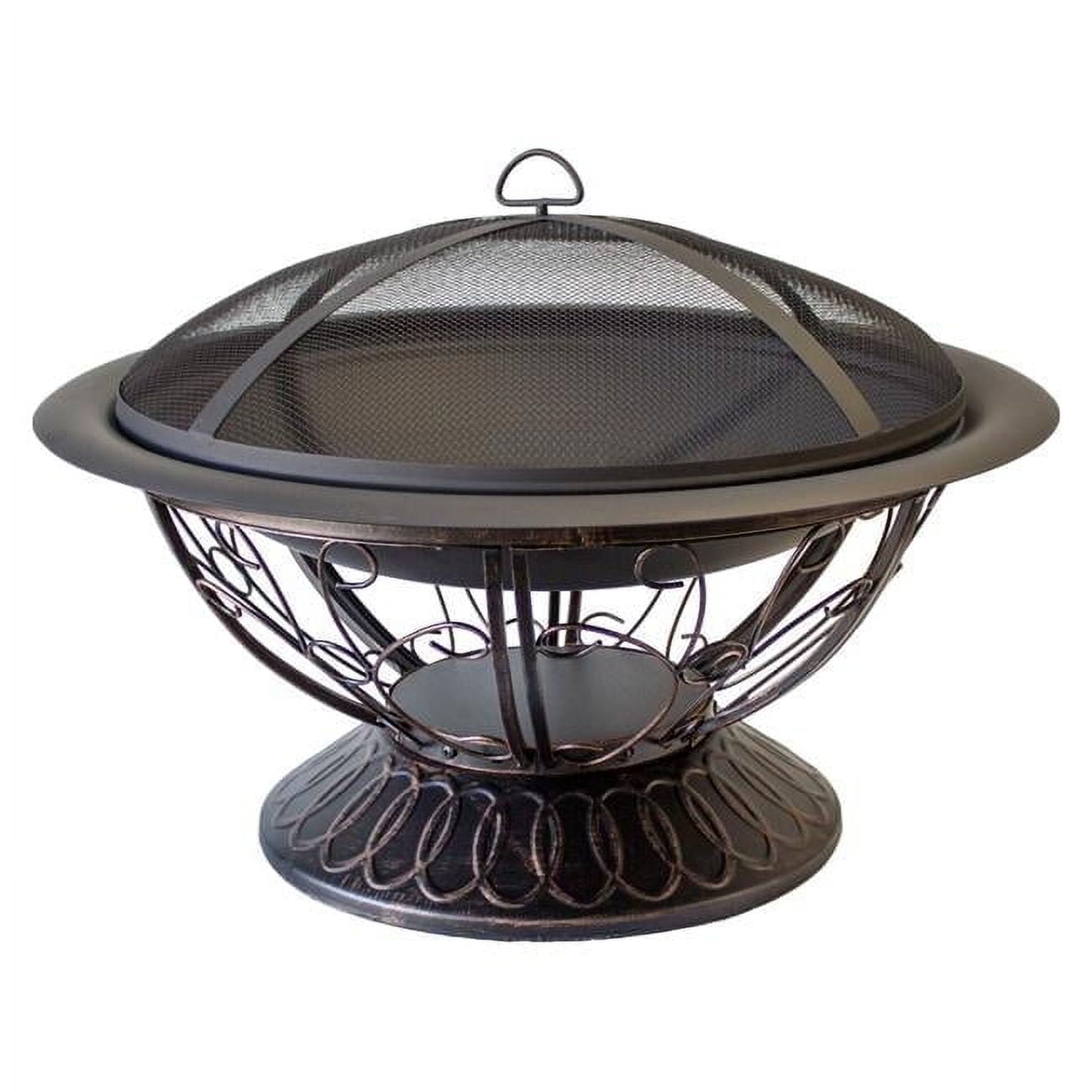 Black Steel Scroll Design Wood Burning Fire Pit