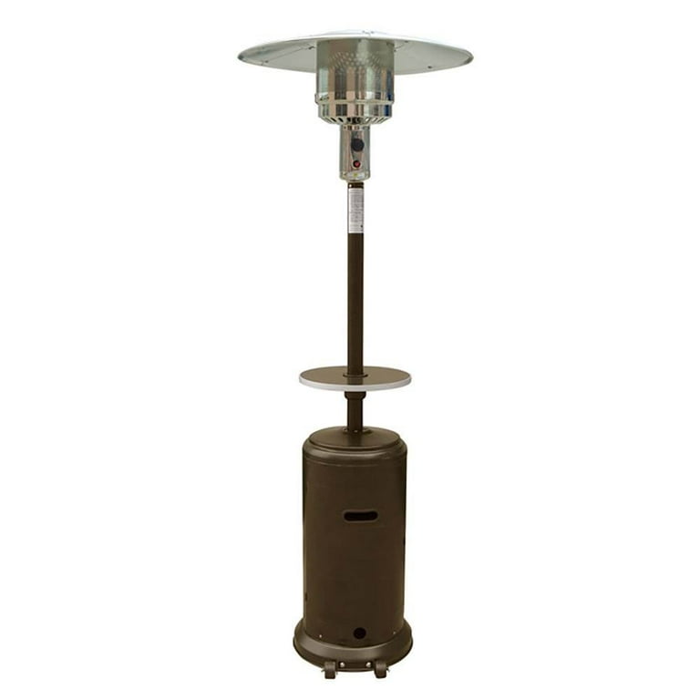 Hiland Tall Hammered Bronze Patio Heater with Table Hiland Tall Hammered Bronze Patio Heater with Table