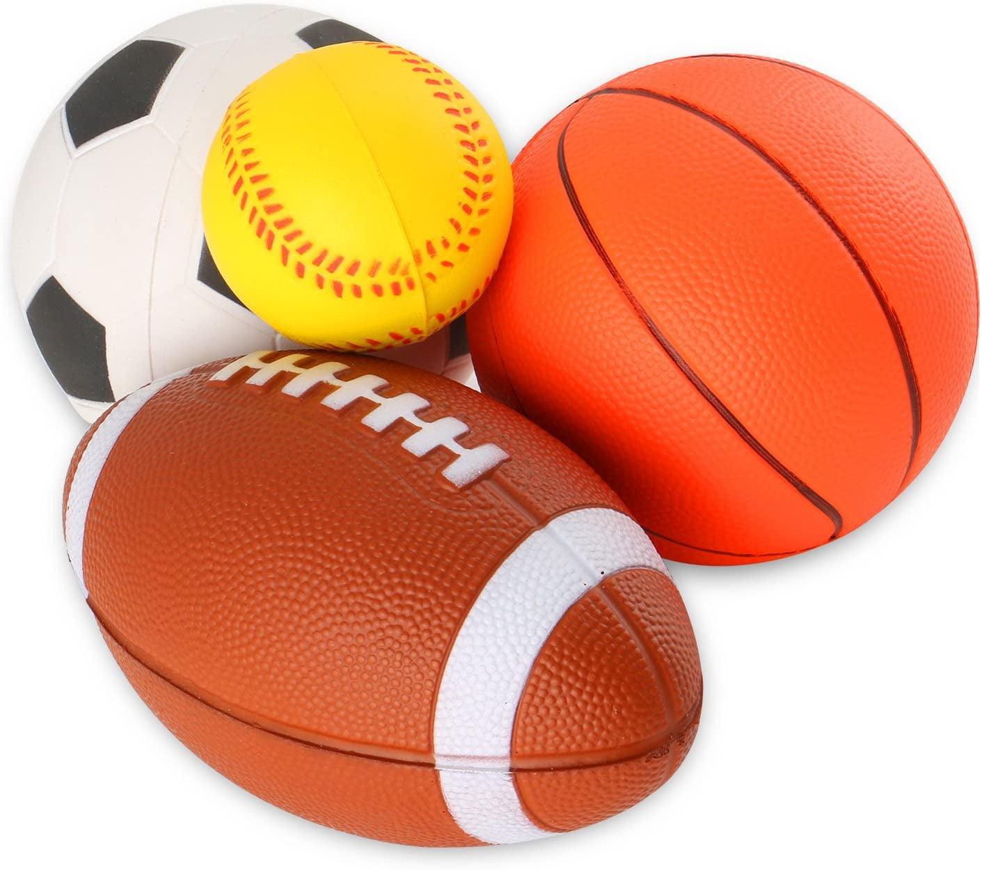 送料無料5 Soft Foam Sports Balls For Kids 8.9cm Perfect for Small Hands Includes 1 AZ Toys SY08 4pcs Soft Foam Sports Balls Set - 5\" Soccer Ball, 5