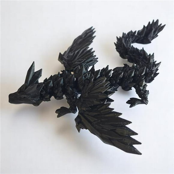 AZ Trading CDW19BK 3D Printed Articulate Crystal Winged Dragon, Black - 19 in.