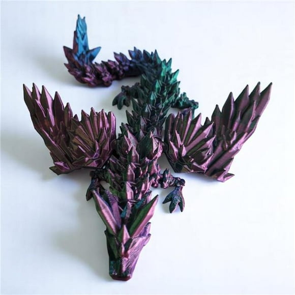 AZ Trading CDW19RGBL 3D Printed Articulate Crystal Winged Dragon, Red, Green & Blue - 19 in.