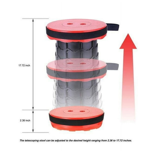 AZ Trading CFS01 Red Portable Collapsible Stool for Camping & Outdoors - Load Capacity 400 lbs, Red