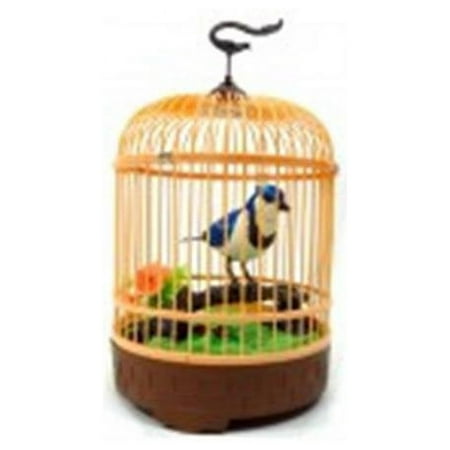 Az Trading & Import Bc507d Singing & Chirping Bird in Cage, Size: 8 Large