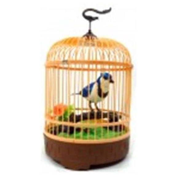 Az Trading & Import Bc507d Singing & Chirping Bird in Cage, Size: 8 Large