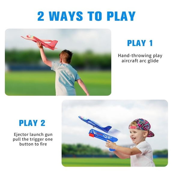 AZ Trading PS22516 13.8 in. LED Foam Gliders Airplane Launcher Toy - Pack of 3