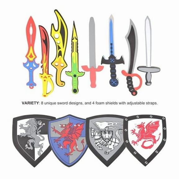 AZ Trading PS9048M Foam Swords & Shields Playset, 8 Swords & 4 Shields
