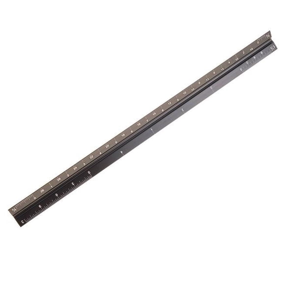AZ Trading SS400 Black 12 in. Aluminum Architect Scale Ruler