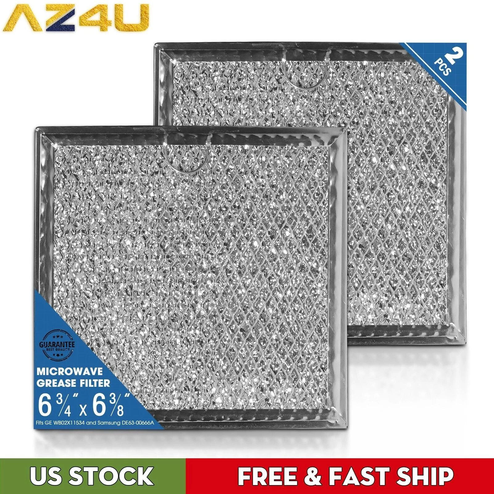 AZ4U 2 Pack Air Filter Factory Grease Filter Replacement For GE JVM7195EK3ES, JVM7195FL1DS, JVM7195RF1SB, JVM7195RF1SS Microwave Oven