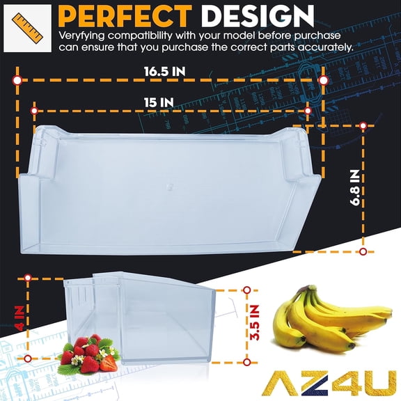 AZ4U Replacement For  Refrigerator Door Shelf WRS325SDHZ00 WRS325SDHZ01 WRS325SDHZ04 WRS325SDHZ05 WRS321SDHZ00 WRS321SDHZ01 WRS321SDHZ04 WRS321SDHZ05 WRS325SDHW01 WRS325SDHW05 Refrigerator