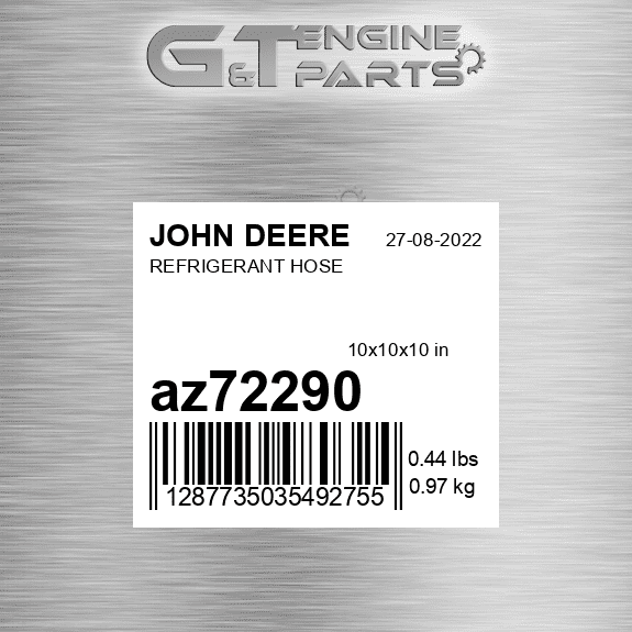 AZ72290 REFRIGERANT HOSE fits JOHN DEERE (New OEM)