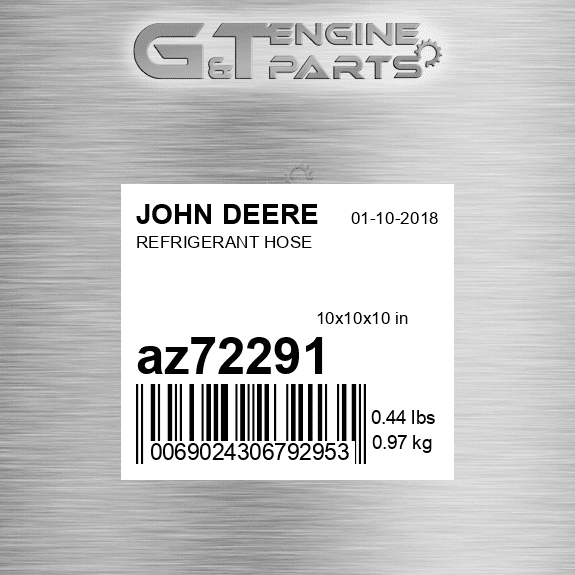 AZ72291 REFRIGERANT HOSE fits JOHN DEERE (New OEM)