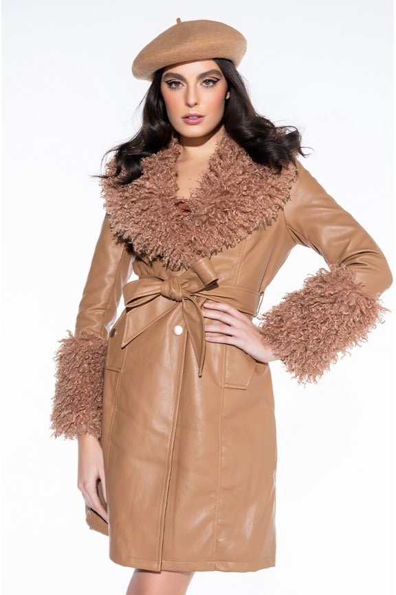 AZALEA WANG MOHAIR CAMEL TRENCH