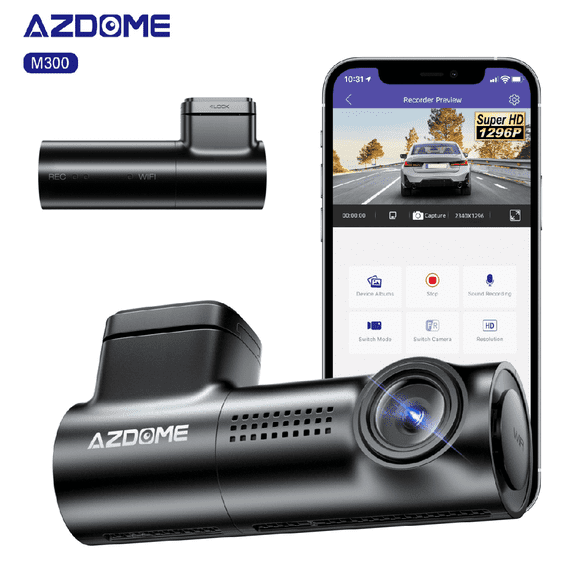 AZDOME Car Dash Cam M300 1296P WiFi Voice Control