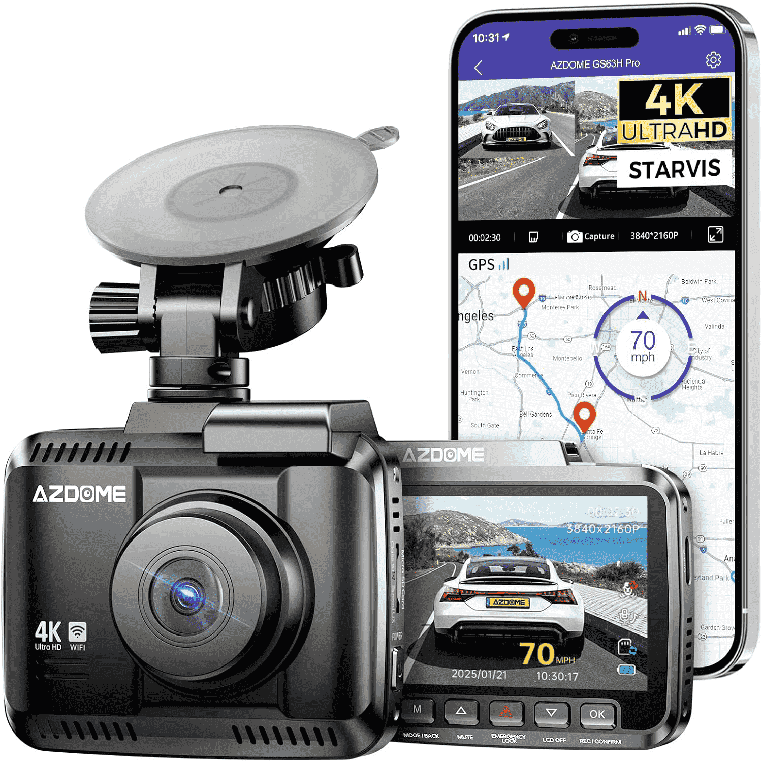 Customer reviews for AZDOME GS63H Pro 4K Front Dash Cam, STARVIS