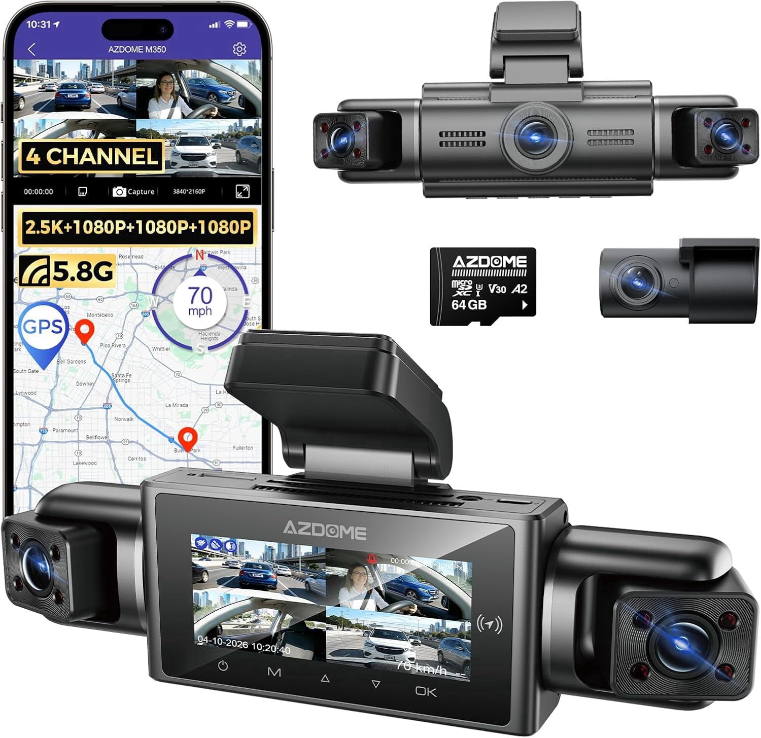 AZDOME Dash Cams and Memory Cards for Cars - Walmart.com