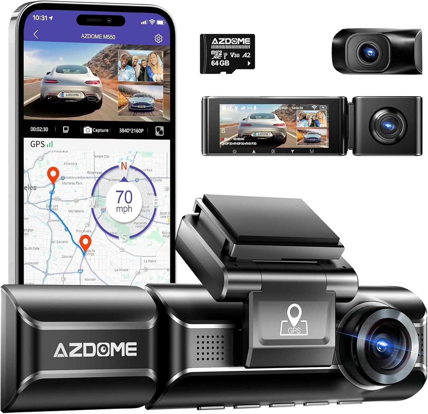AZDOME Dash Cams and Memory Cards for Cars - Walmart.com