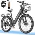 thumbnail image 1 of AZHAR 750W 20MPH 48V10.4Electric Bike for Adults,up 35 Miles Removable Battery Ebike, 26" Electric E Bike with 7-Speed,Adult Electric Bicycles for Commute Beach Snow Womens/Man All Terrain Class 2 UL, 1 of 10