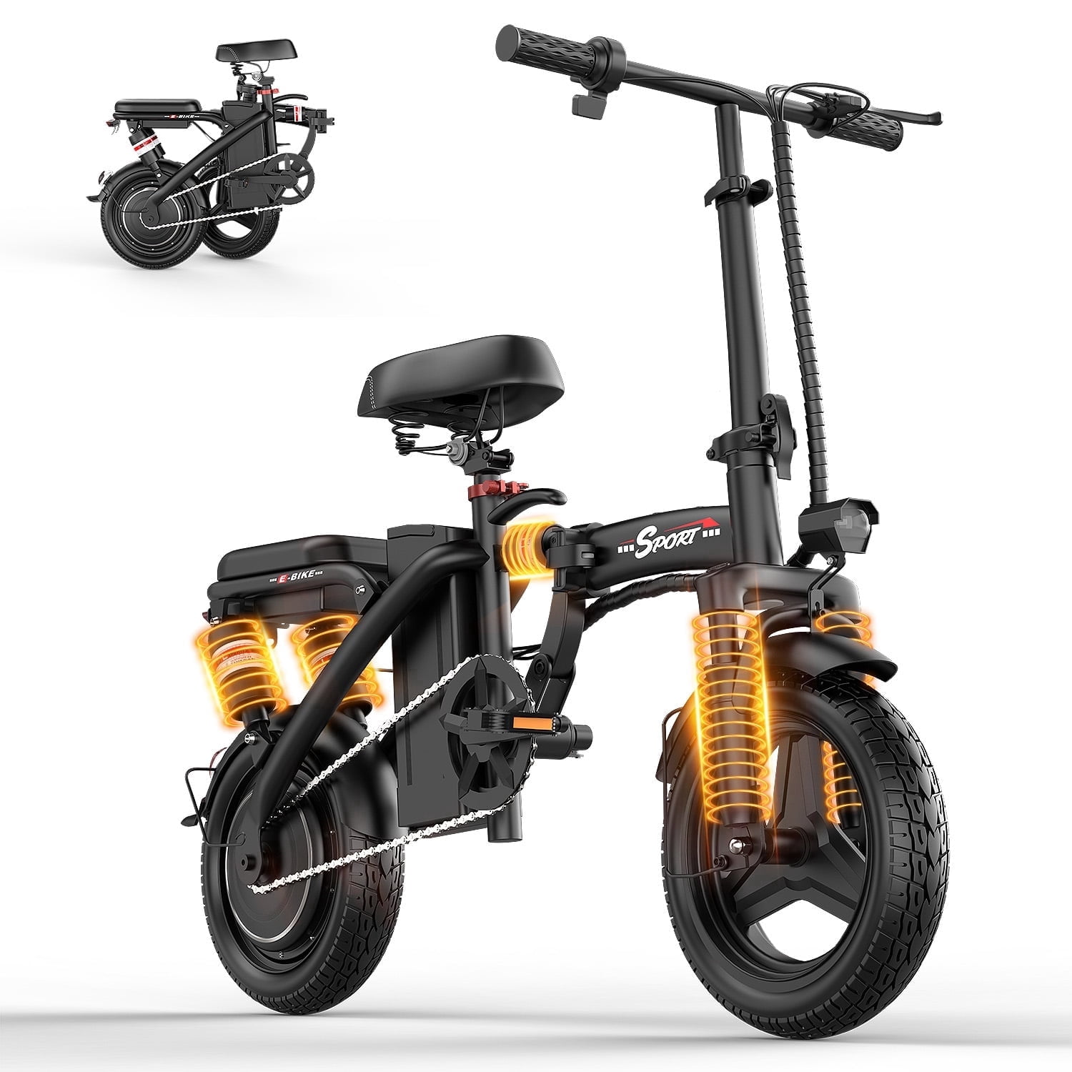 AZHAR 750W Foldable Electric Bike for Adults, 48V 10Ah Removable