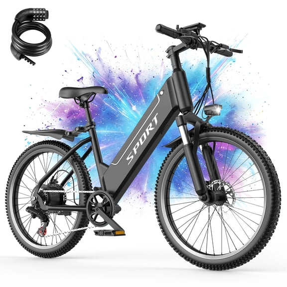 AZHAR Electric Bike for Adults,750W 20mph ,48V10.4AH 26" Electric Mountain Bike with 7 Speed Gears Class 2 UL2849