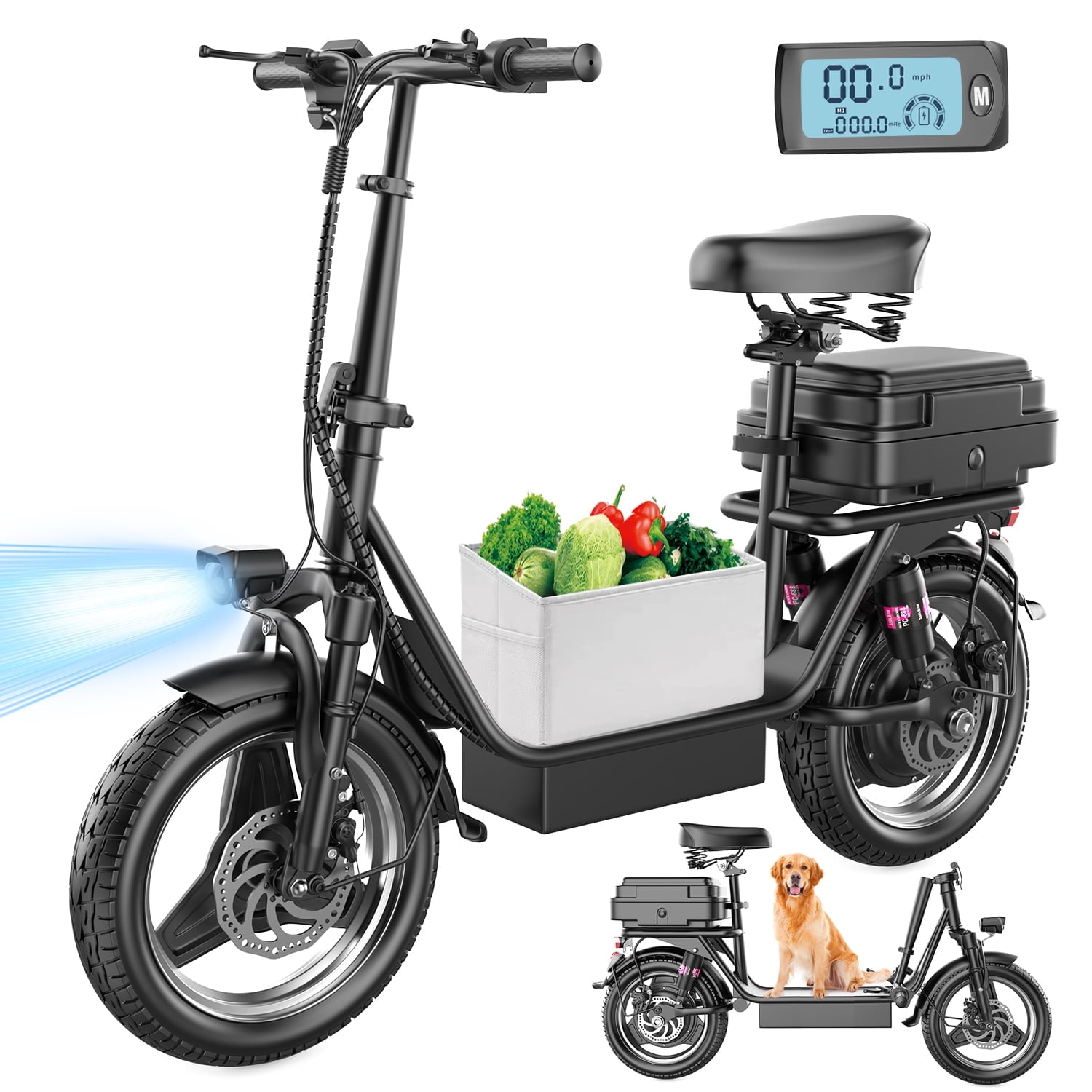 AZHAR 1000W Electric Scooter with Seat for Adults, 25 MPH, 30 Miles, 48V 10Ah, 14" Tire, UL 2272