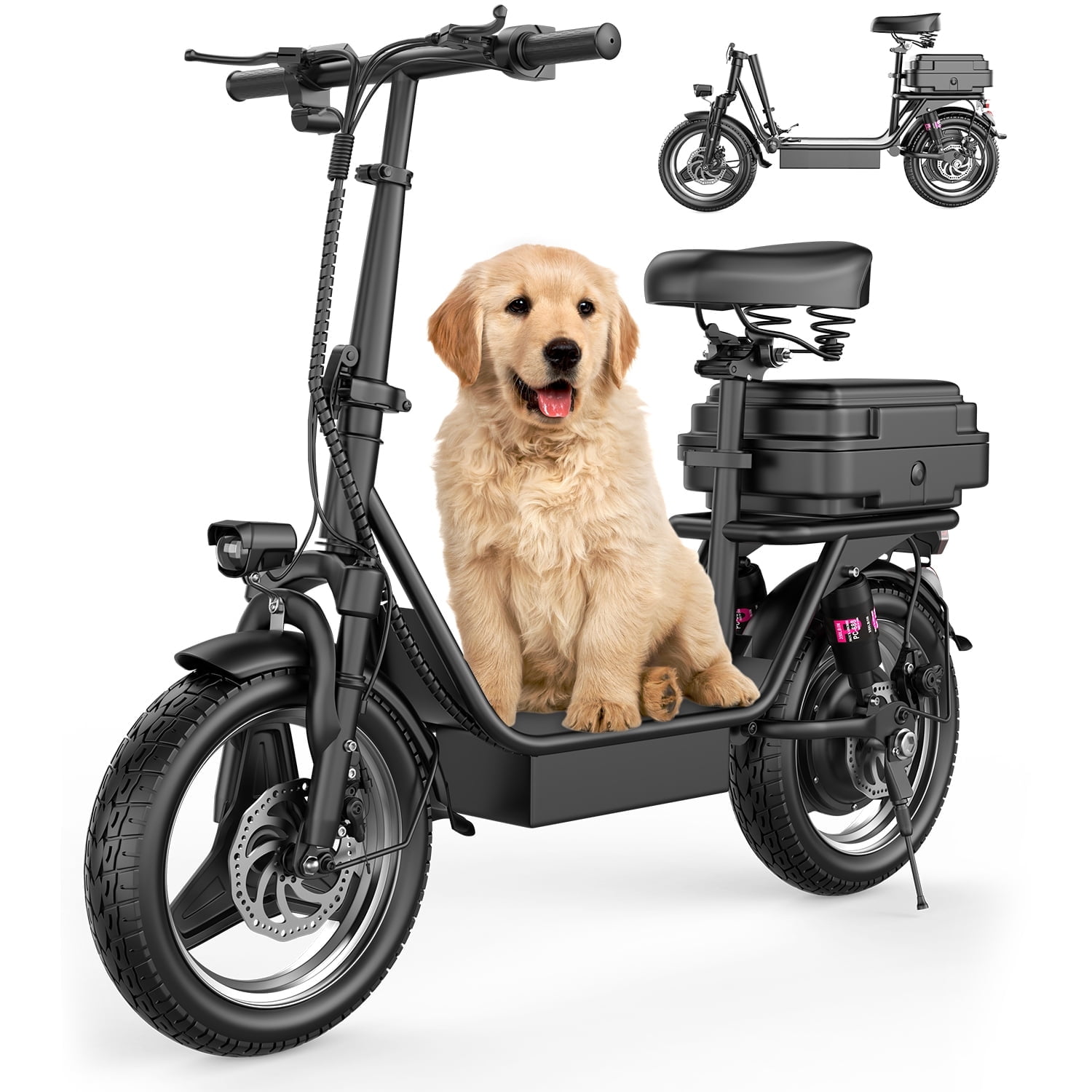 AZHAR Electric Scooter with Seat for Adults, 2025 Upgrade, Better Tire and Electrical System, 500W Motor, Up to 25 MPH and 30 Miles, 48V 15AH, 14" Pneumatic Tire, UL 2272