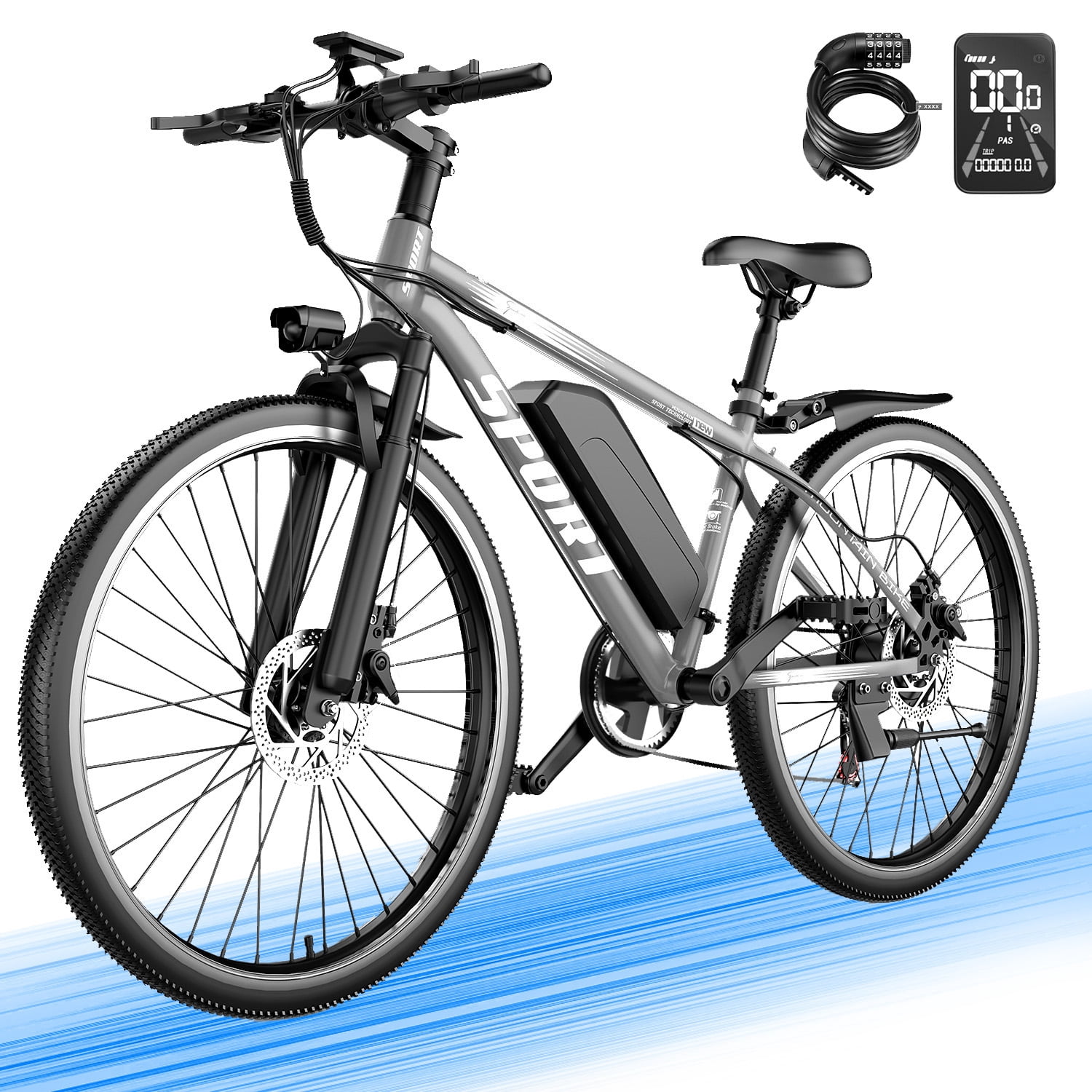 AZHAR G29 Electric Bike for Adults, 26 E-Mountain Bicycle,750W,20mph Motor 48V 10.4Ah Ebike Class 2 UL2849