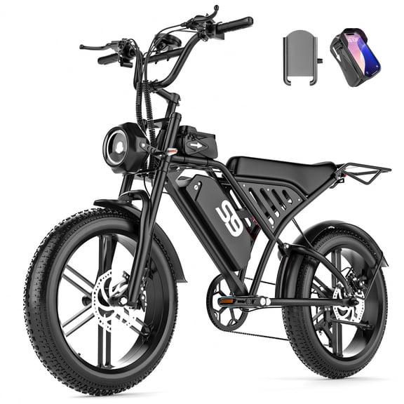 AZHAR T20 Electric Bike for Adults, 750W Peak 1800W Motor, 20"x4" Fat Tire, E Mountain Bike, 48V/15AH UL2849
