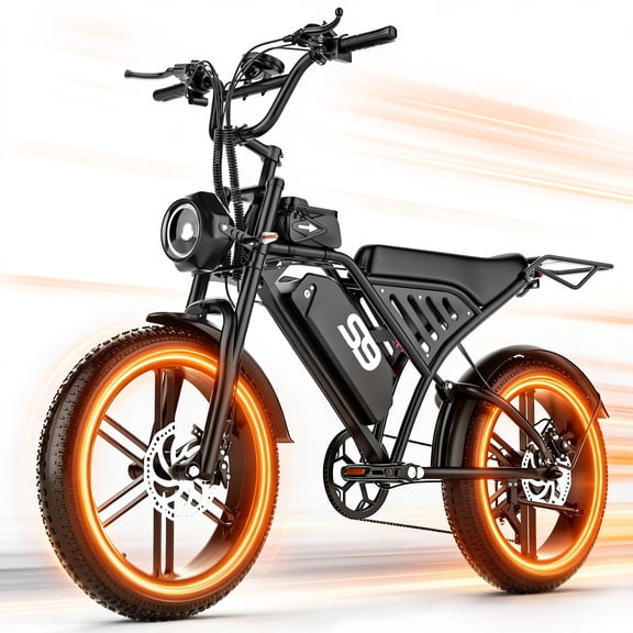 AZHAR T20 Electric Bike for Adults, 750W Peak 1800W Motor, 20"x4" Fat Tire, E Mountain Bike, 48V/15AH UL2849