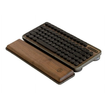AZIO - Retro RK-RCK-W-01-US 60% TKL Bluetooth Mechanical Keyboard with Back Lighting - Walnut Wood/Gunmetal