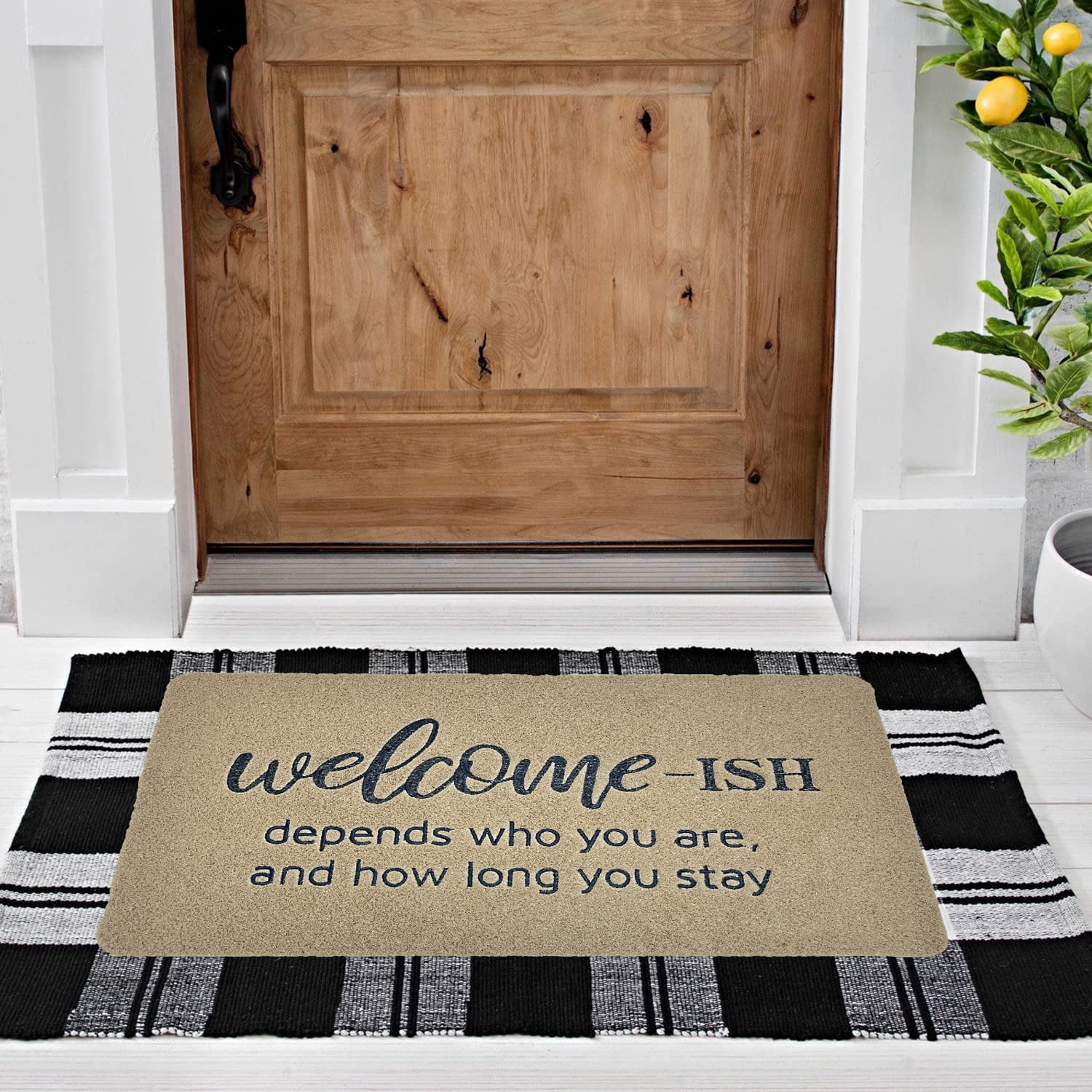 AZJOYLIFE Funny Door Mats Outdoor Indoor NonSlip Rubber Mat Entry Rug