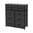 thumbnail image 1 of AZL1 Life Concept 9 Drawer Dresser - Fabric Storage Tower, Organizer Unit for Bedroom, Living Room, Hallway, Closets & Nursery - Sturdy Steel Frame, Wooden Top & Easy Pull Fabric Bins, Dark Grey, 1 of 7
