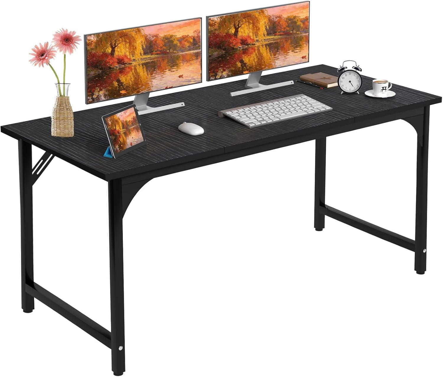 AZN 47 X 24 inch Computer Desk w/Deeper & Thicker Desktop, Office Desk w/Sturdy Metal Frame, Modern Simple Desk w/Large Legroom, Study Gaming Writing Work Desk for Home Office, Bedroom