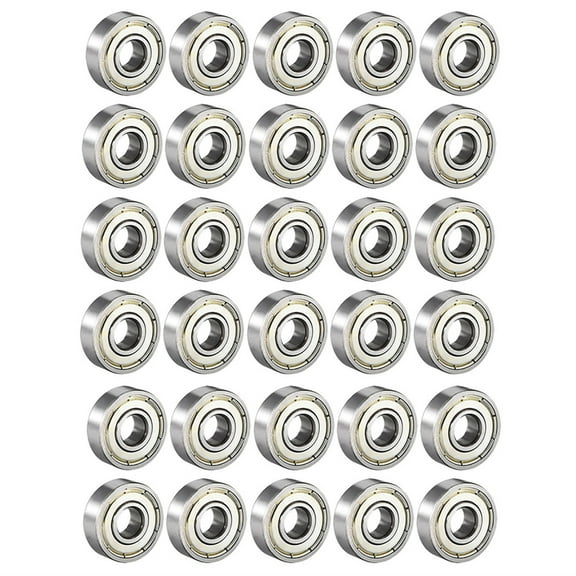 AZNCOS 608ZZ Ball Bearings(10-30 PCS), 608ZZ Metal Double Shielded Miniature Deep Groove Skateboard Ball Bearings (8mm x 22mm x 7mm)