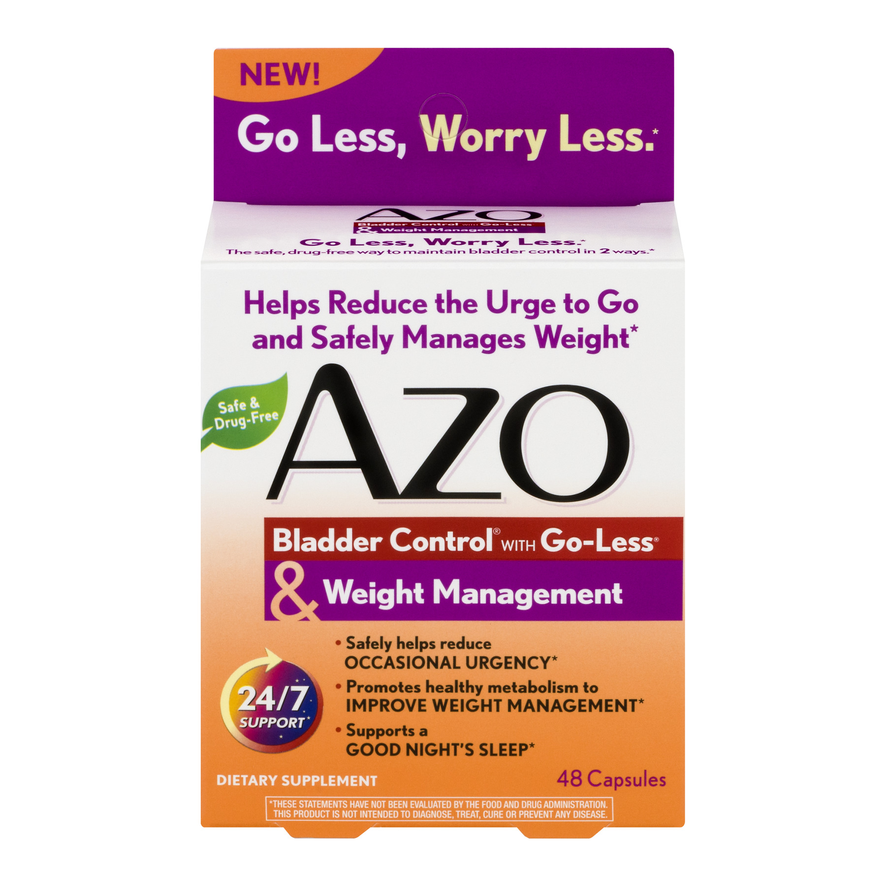 AZO Bladder Control and Weight Management Dietary Supplement, 48 Capsules - image 1 of 8
