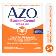 AZO Bladder Control with Go-Less® Blend Daily Supplement, Reduces Urgency & Leakage Naturally with 24-HR Support, 54 Count