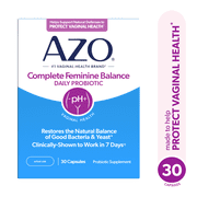 AZO Complete Feminine Balance Probiotic Daily Supplement, Supports Vaginal Health, 30 Count