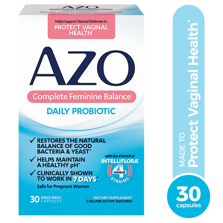 AZO Complete Feminine Balance, Female Probiotic Supplement, 30 Ct