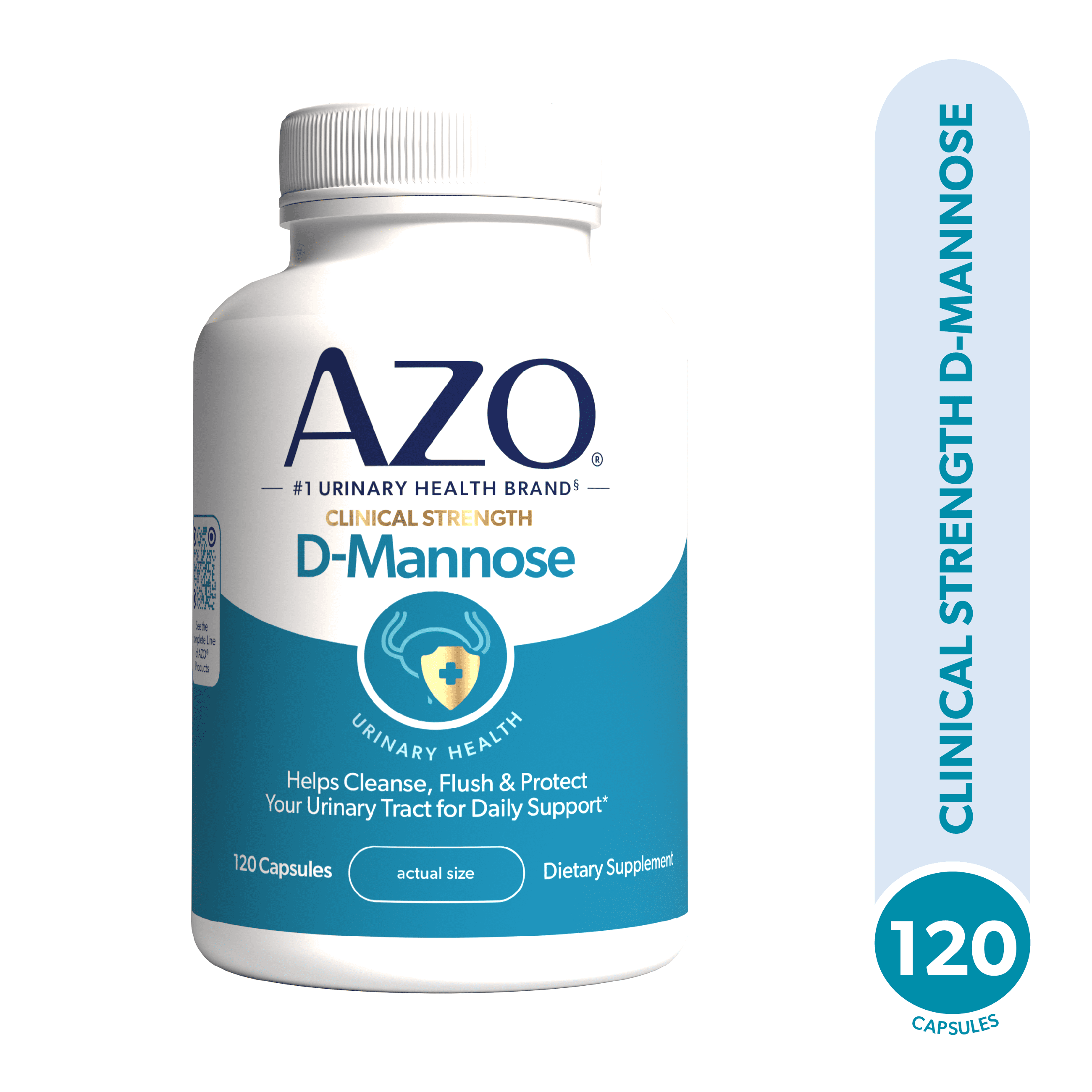 AZO D-Mannose Urinary Tract Health Dietary Supplement, 120 Count
