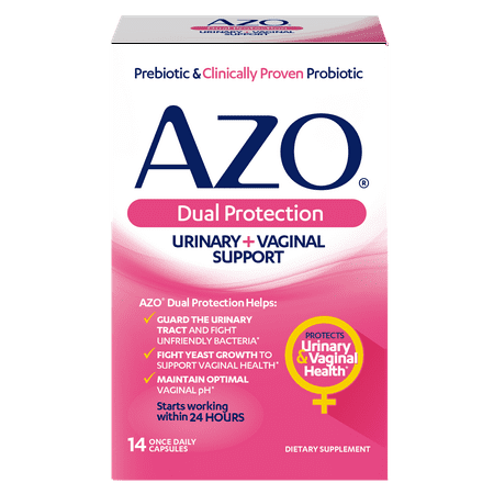 AZO Dual Protection Urinary and Vaginal Support*, Prebiotic and Probiotic Blend, 14 Count