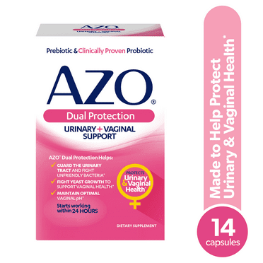 AZO Dual Protection Urinary and Vaginal Support*, Prebiotic and Probiotic Blend, 14 Count