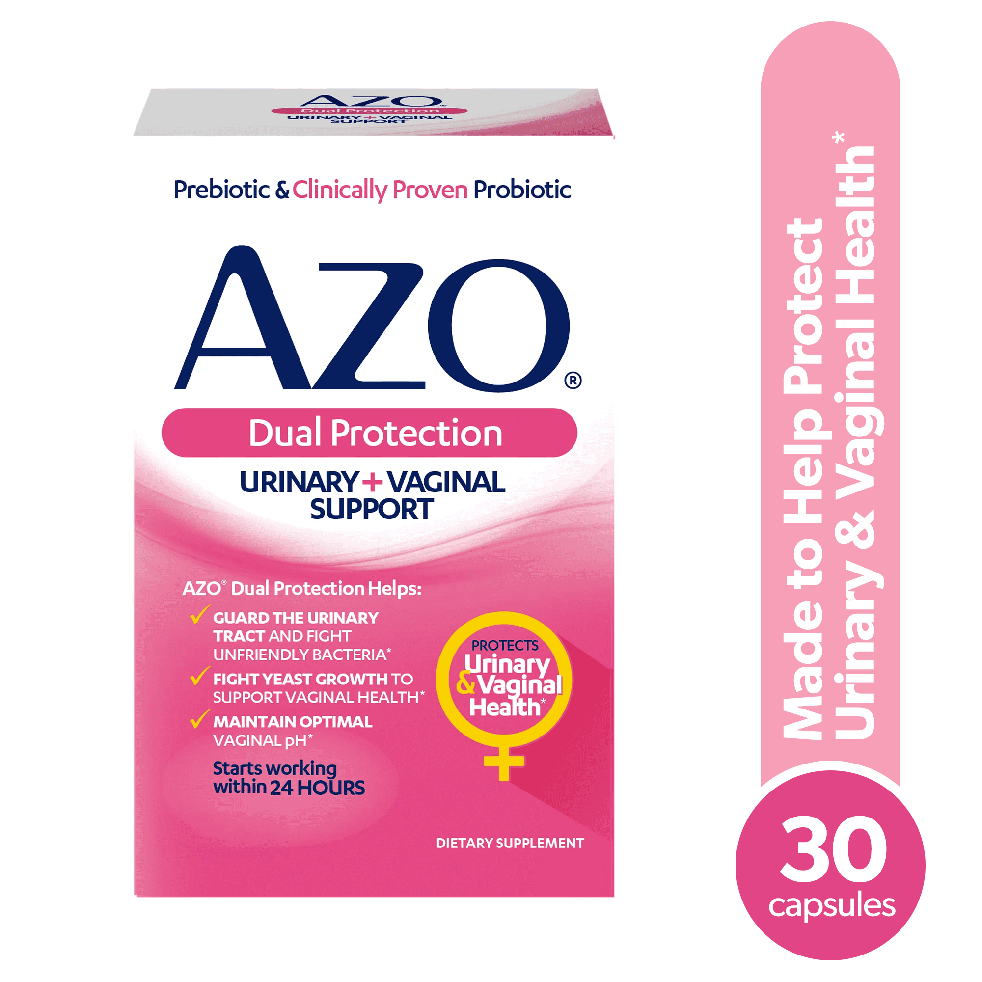 AZO Dual Protection Urinary and Vaginal Support*, with Intelliflora Blend, 30 Count