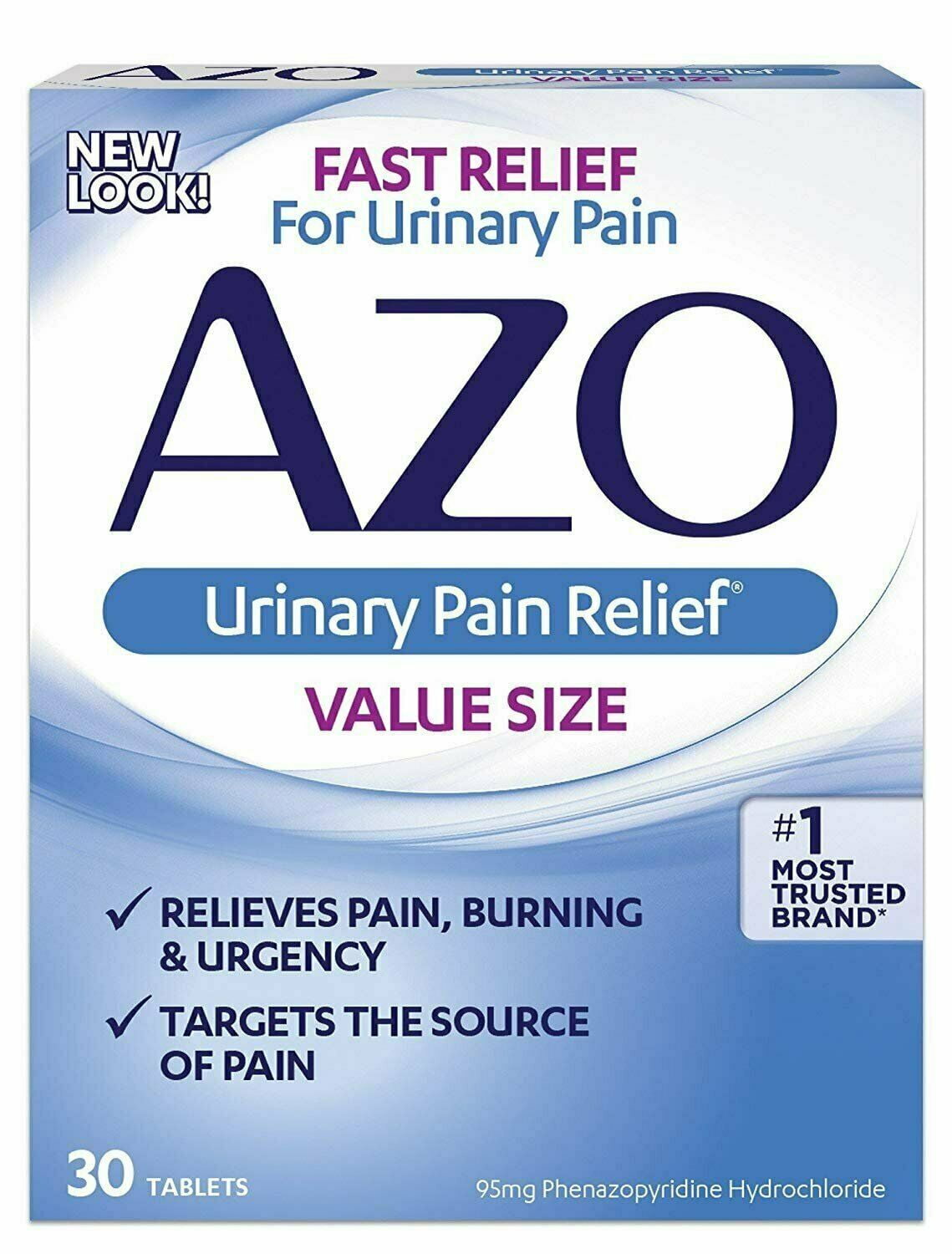 AZO Urinary Pain Relief Tablets 30 ea (Pack of 4)