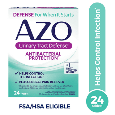 AZO Urinary Tract Defense Antibacterial Protection At Home Tablets, FSA/HSA Eligible, 24 Count